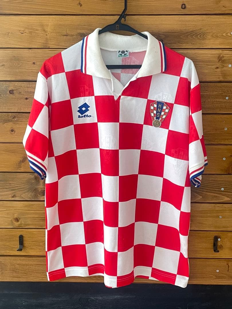 Ezbuy公式アカウント01 専用 Lotto クロアチア代表 サッカーシャツ LOTTO (ロット) サッカーユニフォーム クロアチア メンズ SIZE L