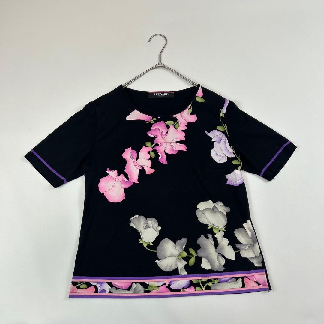P247 新品未使用 Mレオナール カンカン素材 花柄 カットソー