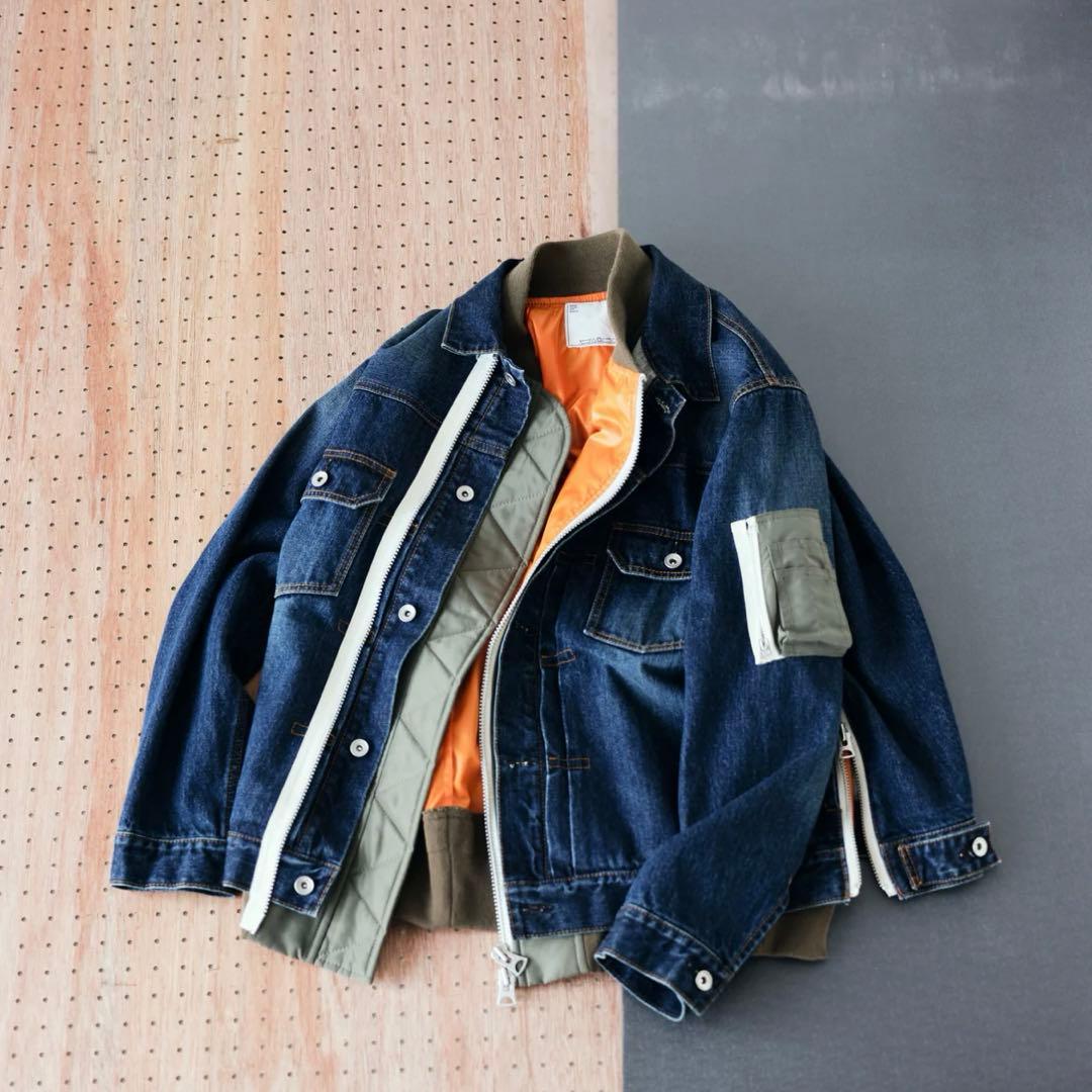 Sacai Denim × Nylon Twill Jacketブルー サイズ1 Denim x Nylon Twill Jacket | sacai Official Store サカイ オフィシャル