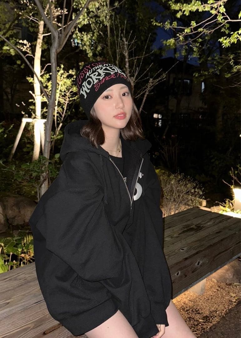 Stüssy ビーニー 帽子 ブラック 中町綾着用 - メルカリ