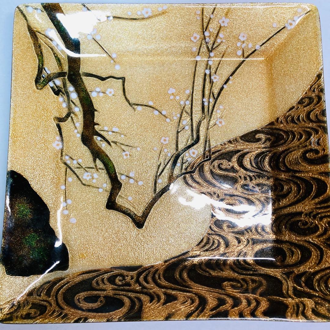 美品 七宝焼 尾形光琳 白梅 角皿 - メルカリ