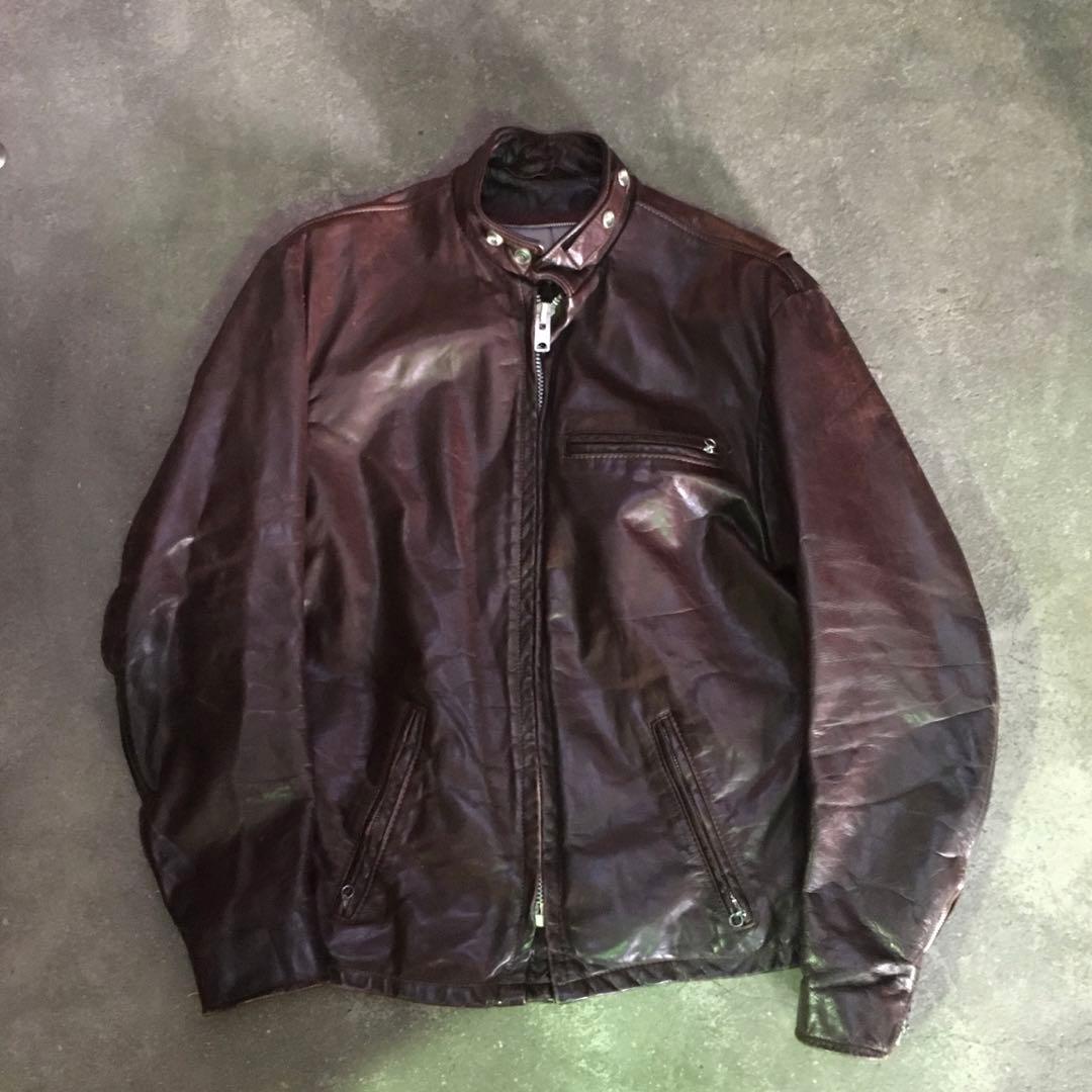 90年代 Schott ショット シングルライダース ブラウン 40 TALON - メルカリ