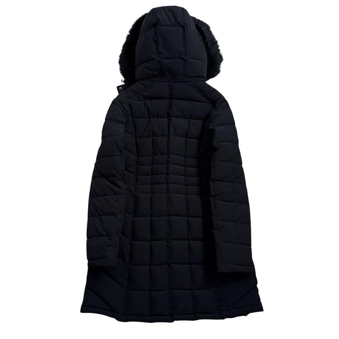 極美品 カルバンクライン 中綿 ロングコート 黒 L ファー付 ロゴ