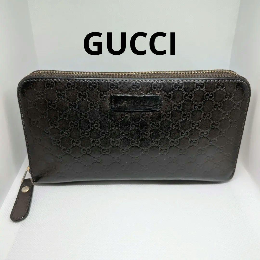 よっし～様 グッチ GUCCI 財布 長財布 マイクロGG ラウンドファスナー