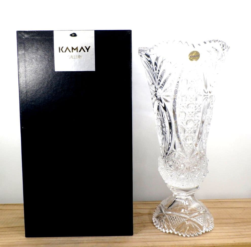 カメイ クリスタルガラス花瓶 KAMAY GALLERY 高さ35.5センチ - メルカリ