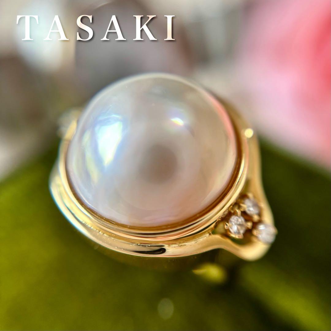 TASAKI マベ真珠 14.4mm ダイヤモンド 0.11ct リング K18 - メルカリ