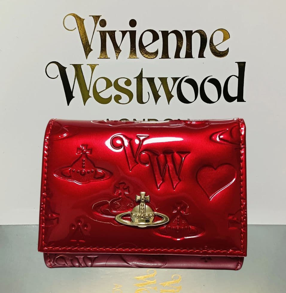 新品】Vivienne Westwood 3つ折り財布 エナメル 赤 正規品 - メルカリ