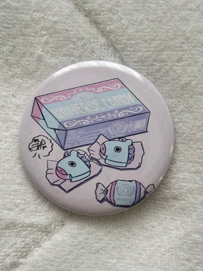 BT21 缶バッジ MANG まるい ピンク - メルカリ