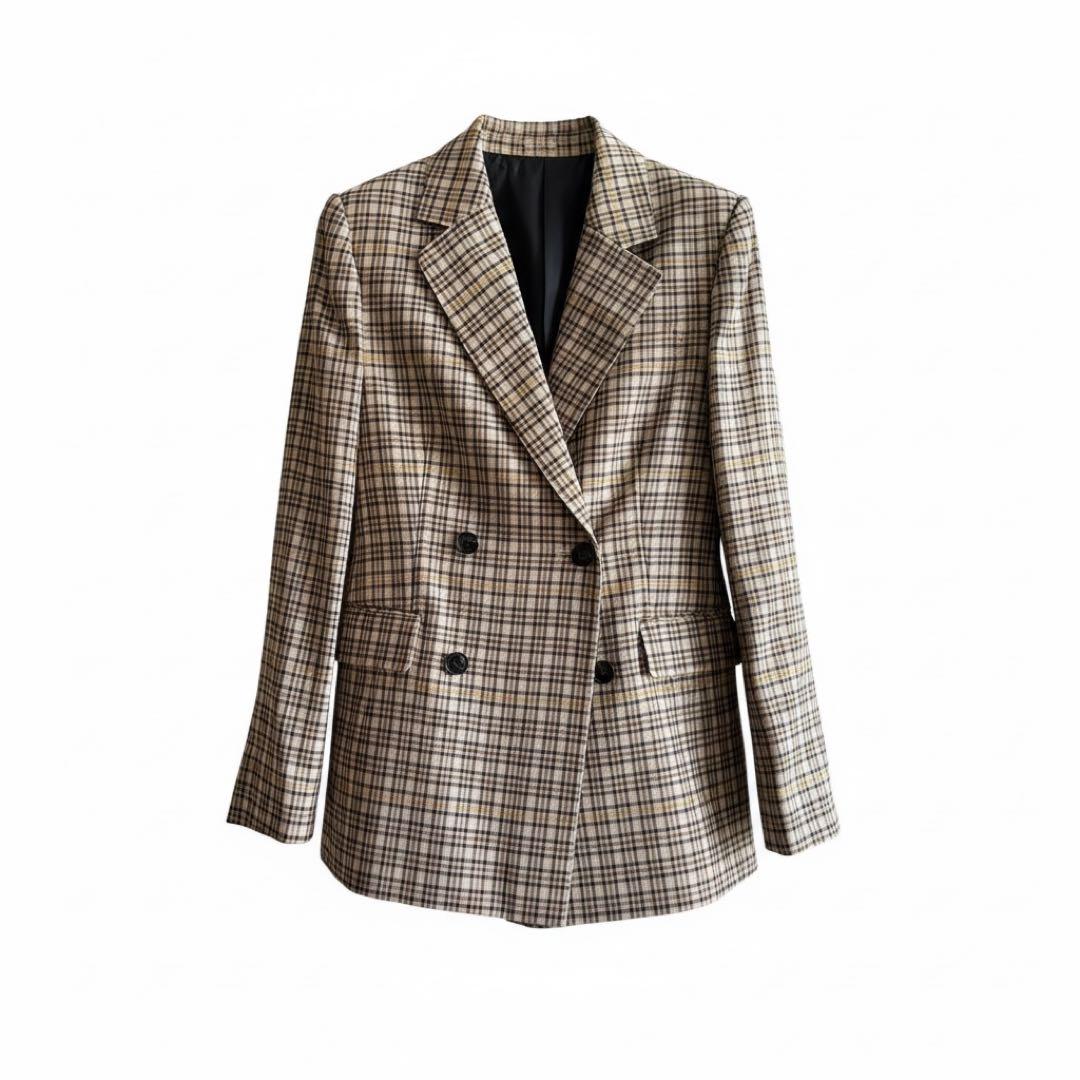MACPHEE チェック柄 ダブルブレストジャケット トゥモローランド 34