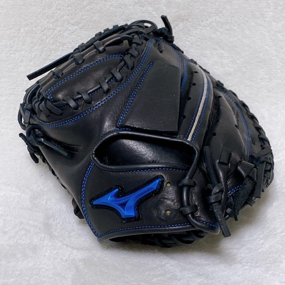 美品 MIZUNOミズノ 少年軟式用キャッチャーミット 左利き用 サウスポー 黒