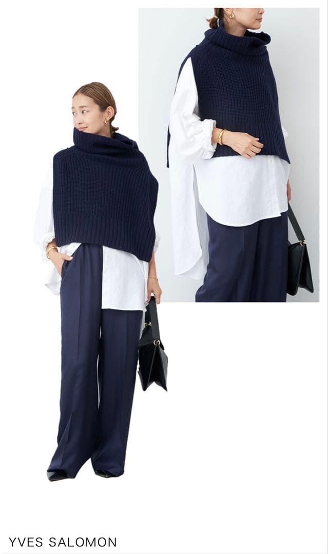 YVES SALOMON イヴ サロモン FRONT KNITWEAR - メルカリ
