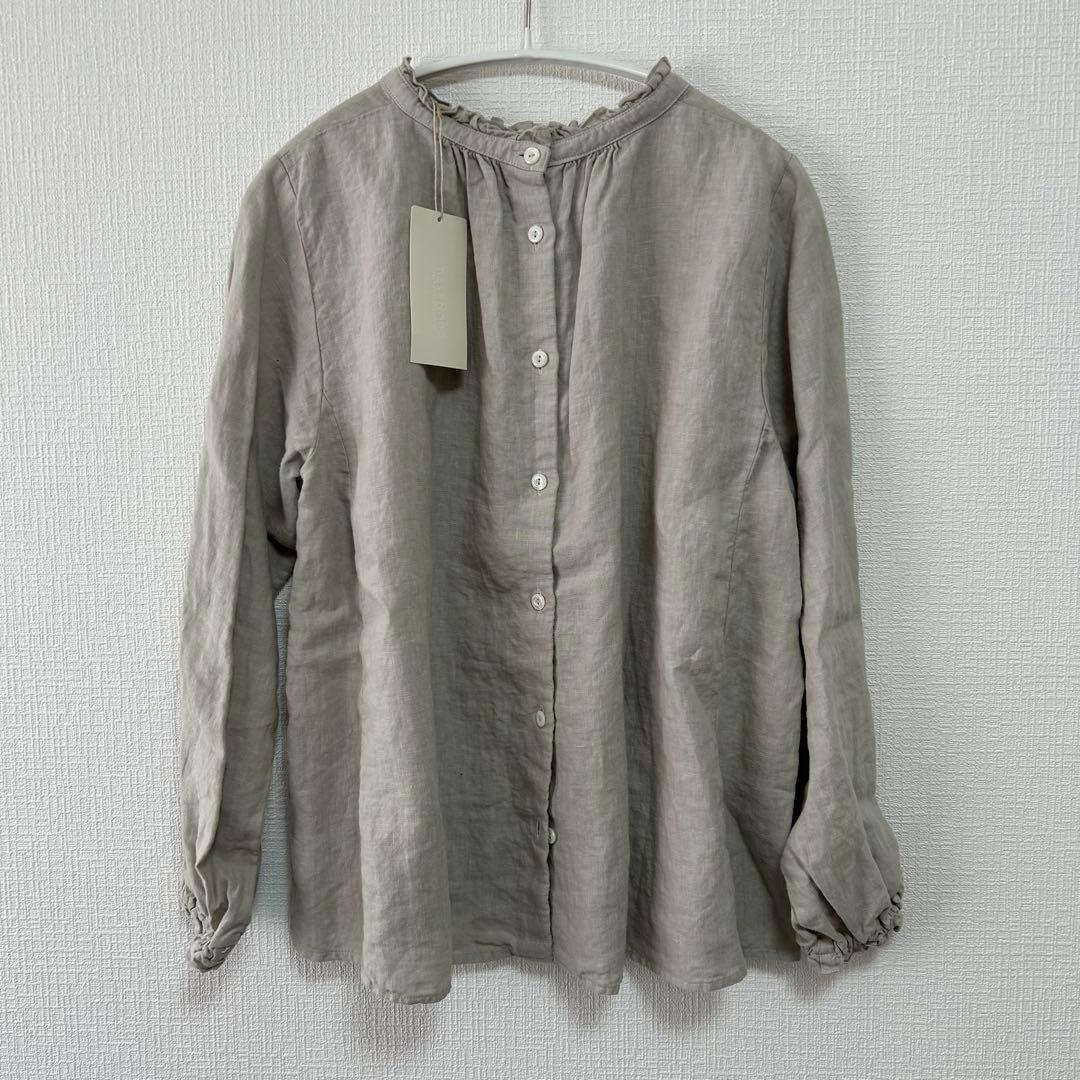 nestrobe リネンフリルブラウス シャツ 新品未使用 nest Robe - ネストローブ 先染めリネンフリルカラーブラウスの通販 by