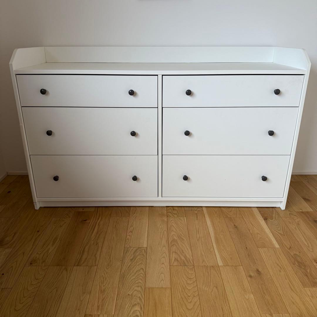 IKEA　HAUGA/ハウガ：チェスト（引き出し×6）ホワイト HAUGA ハウガ チェスト（引き出し×6）, ホワイト, 138x46x84 cm - IKEA