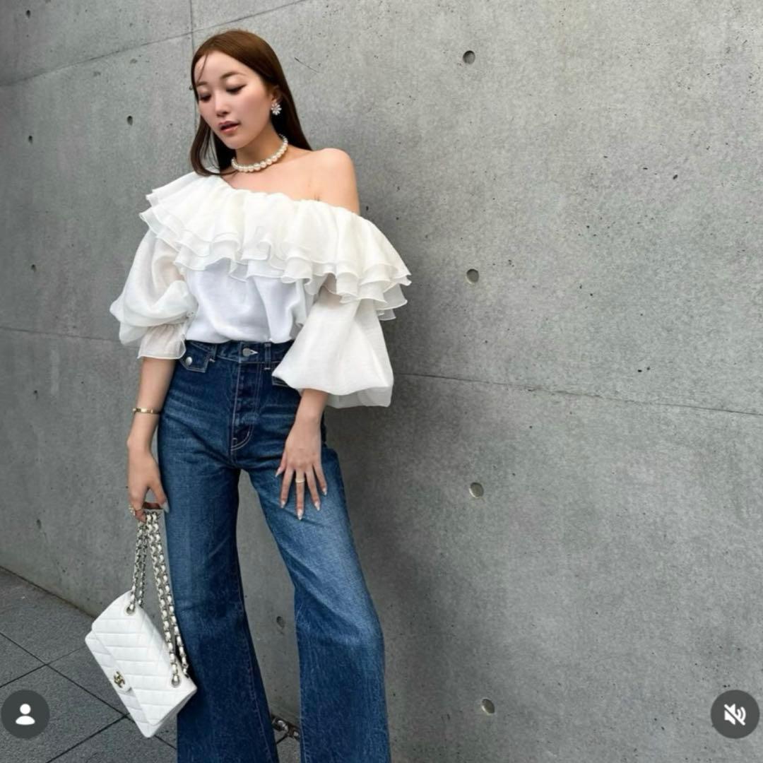 sheller♡OKAYAMA flap pocket flare denim - メルカリ