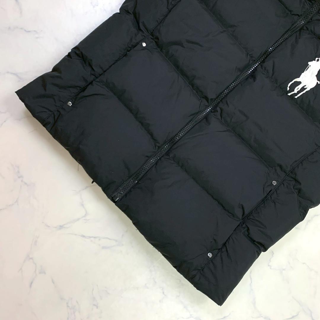 ポロラルフローレン ダウンベスト ビッグポニー刺繍 ブラック L D950