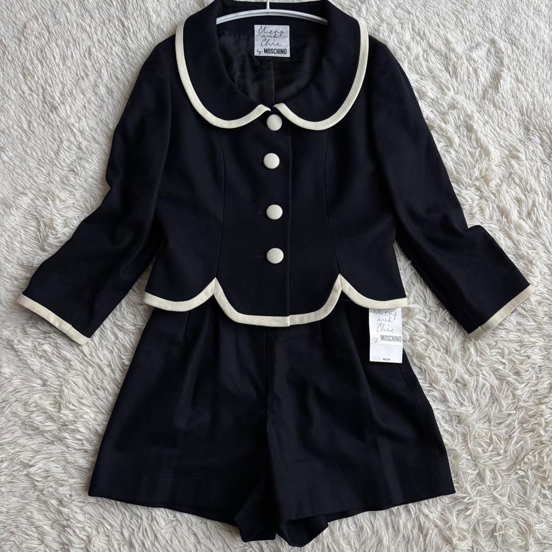 極美品) モスキーノ セットアップ ショートパンツ ジャケット ウール