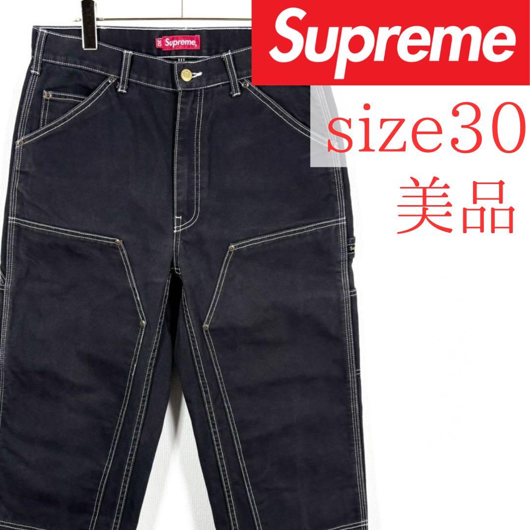 美品 Supreme ダブルニーペインターパンツ “ブラック