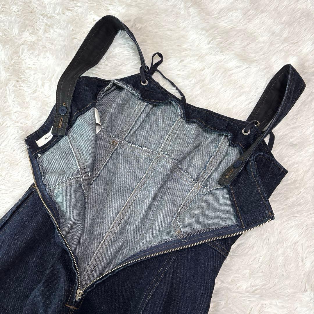 美品】♡MOUSSY♡CORSET STRAP DENIM ジャンプスーツ - メルカリ