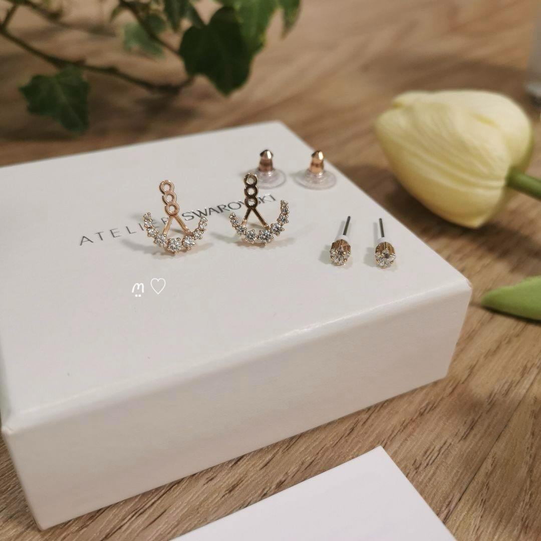 スワロフスキー ムーン＆スターモチーフピアス 愛の不時着モデル 2WAY