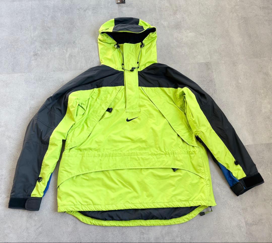 90s Nike ACG ライムグリーン蛍光色アウターＬプルオーバータイプ 90s NIKE 