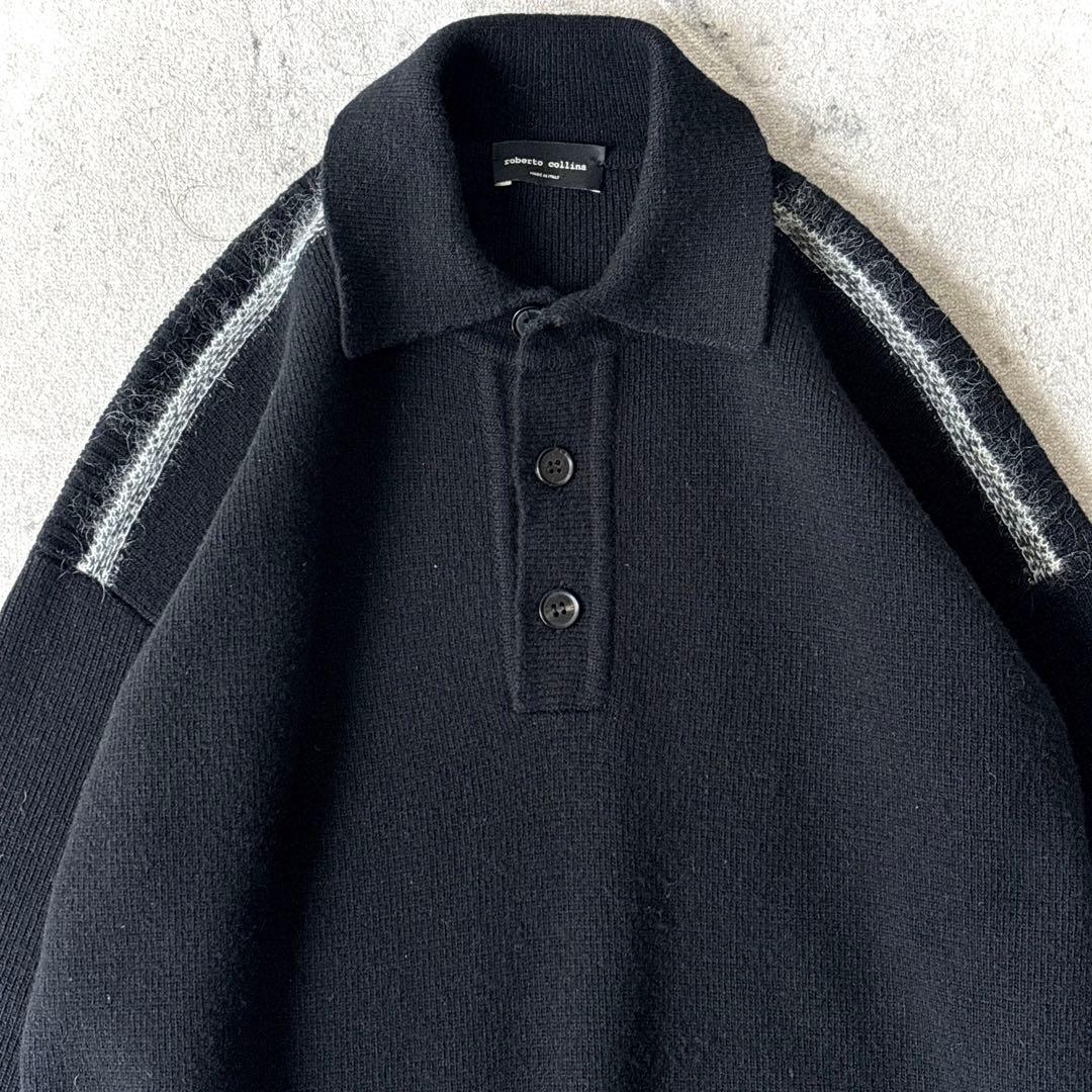 美品 ロベルトコリーナ イタリア製 48→L ウールカシミヤ ポロニット