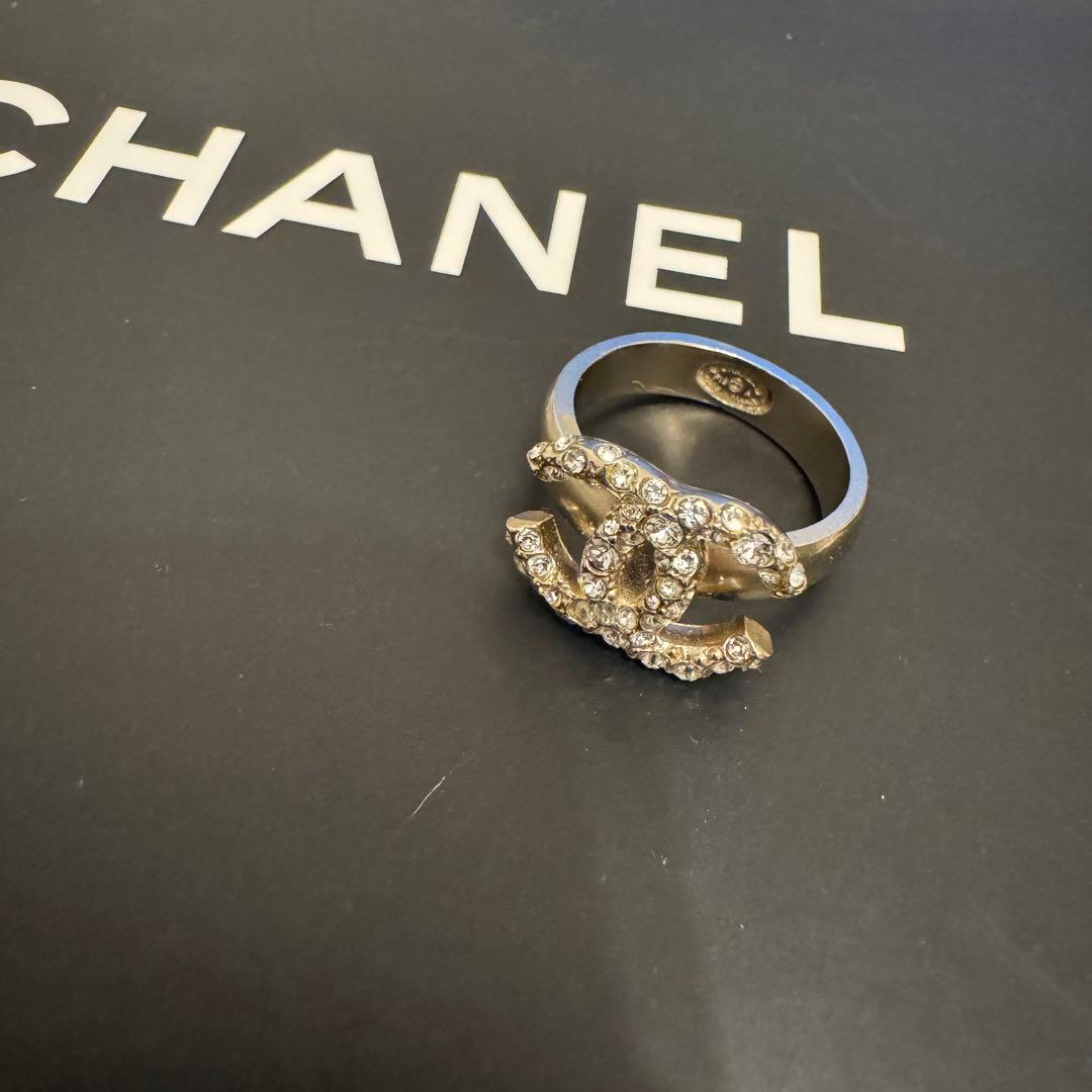 CHANEL リング 指輪 シャネル CCロゴ ココマーク ラインストーン