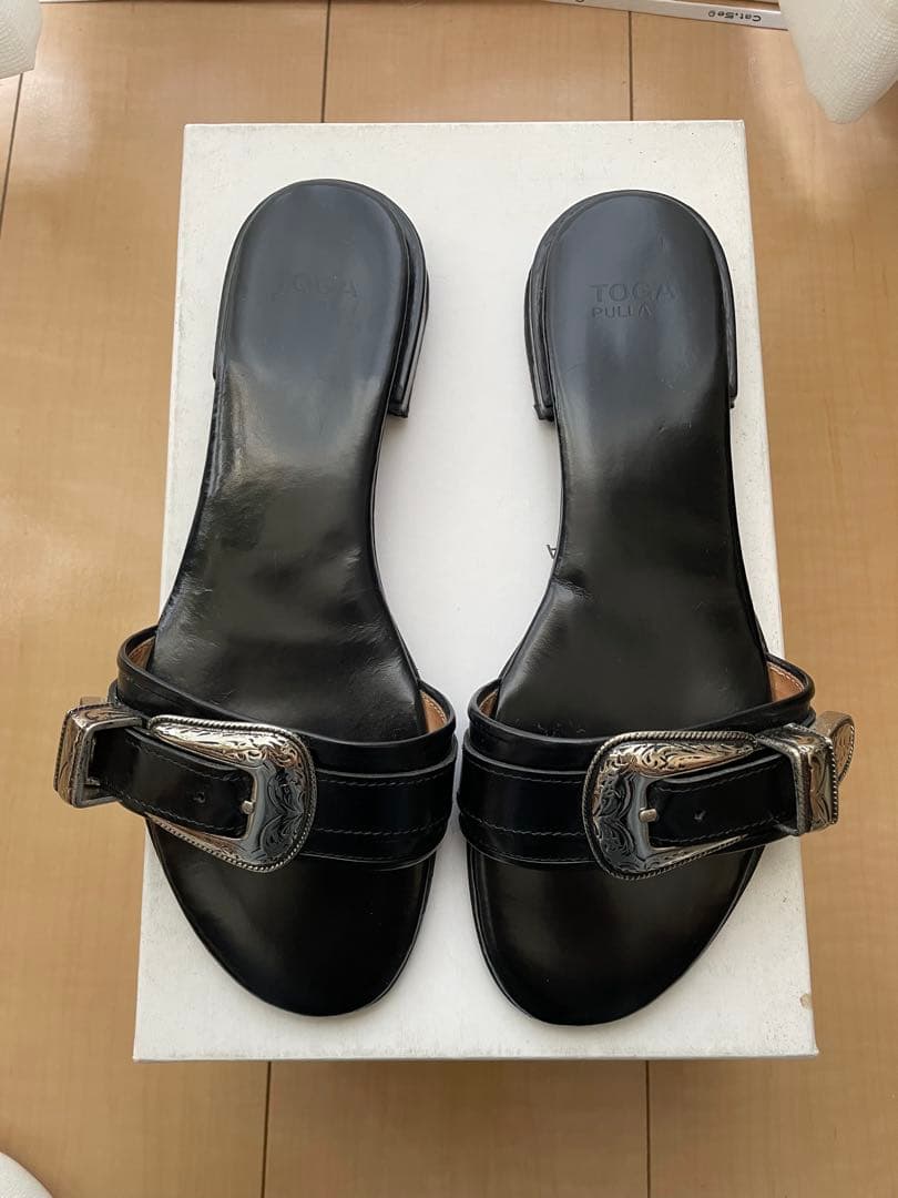 TOGA PULLA サンダル　ブラック　38 TOGA PULLA（トーガ プルラ） サンダル レディース : ZOZOTOWN Yahoo