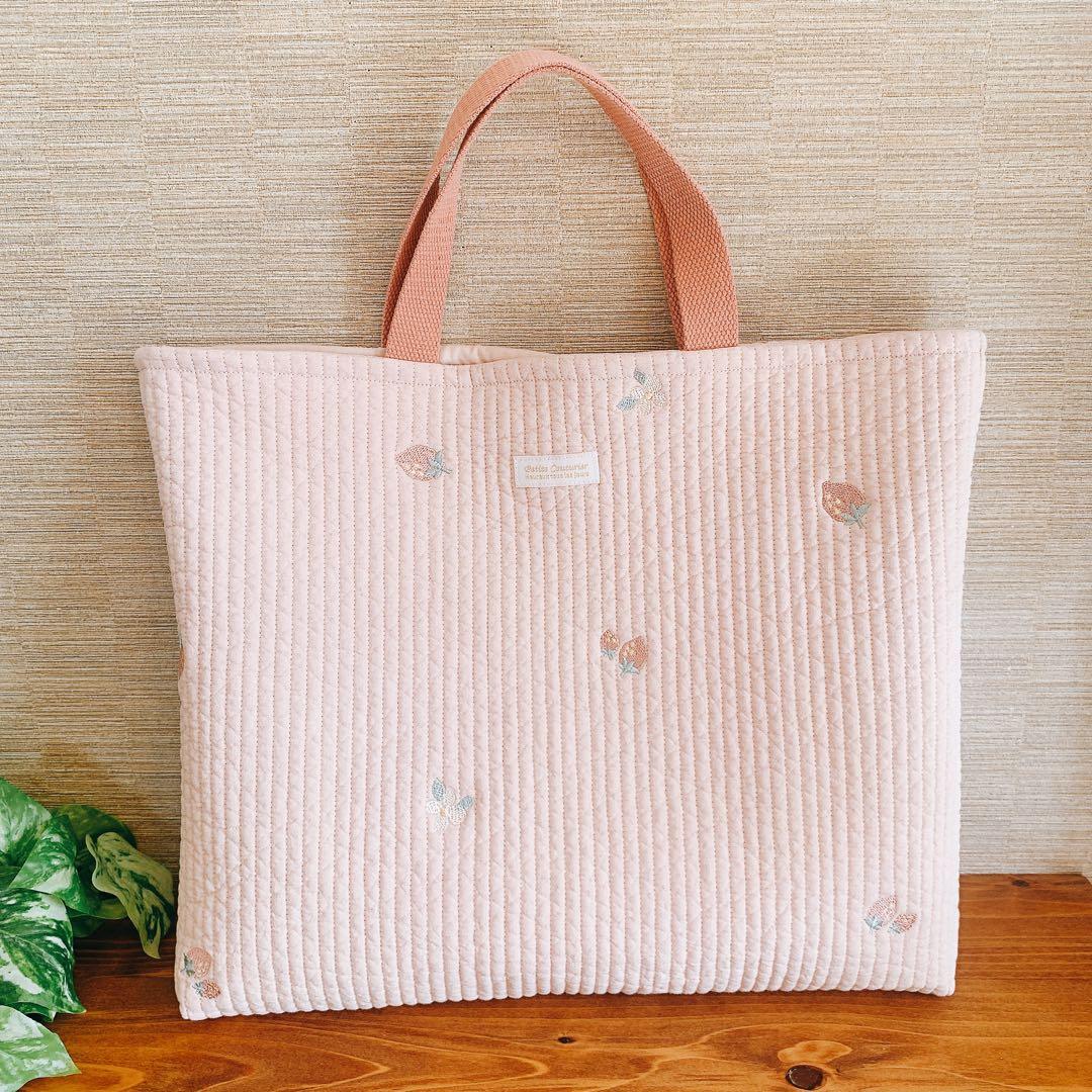 いちご 刺繍ヌビ レッスンバッグ - メルカリ