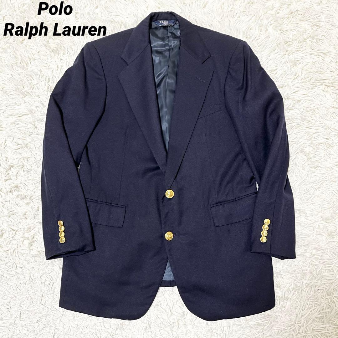 ✨希少✨Polo Ralph Lauren 紺ブレ 金ボタン　米国製　XL相当 POLO by Ralph Lauren ポロラルフローレン 紺ブレ 金ボタン シングル