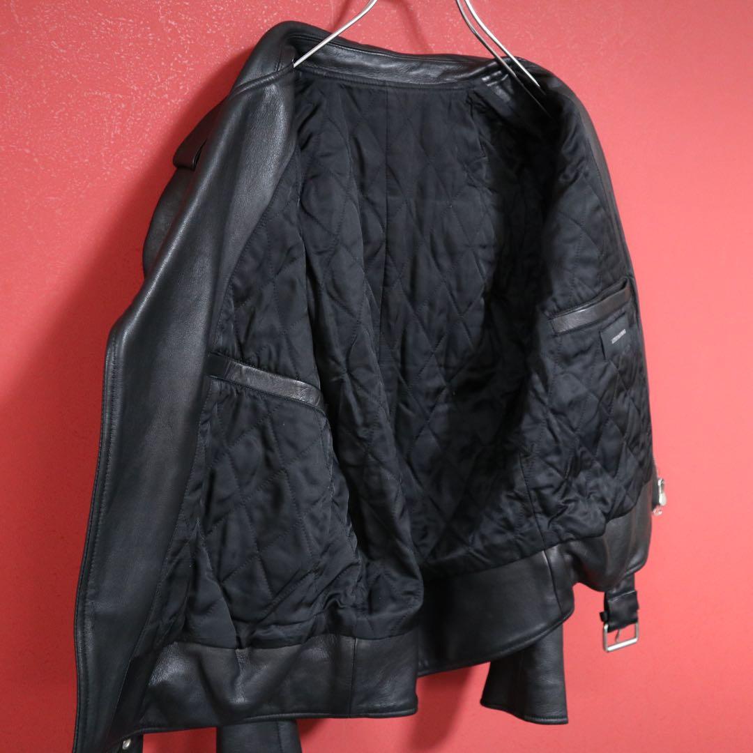極美品】LITHIUM HOMME ラムレザー ダブル ライダースジャケット