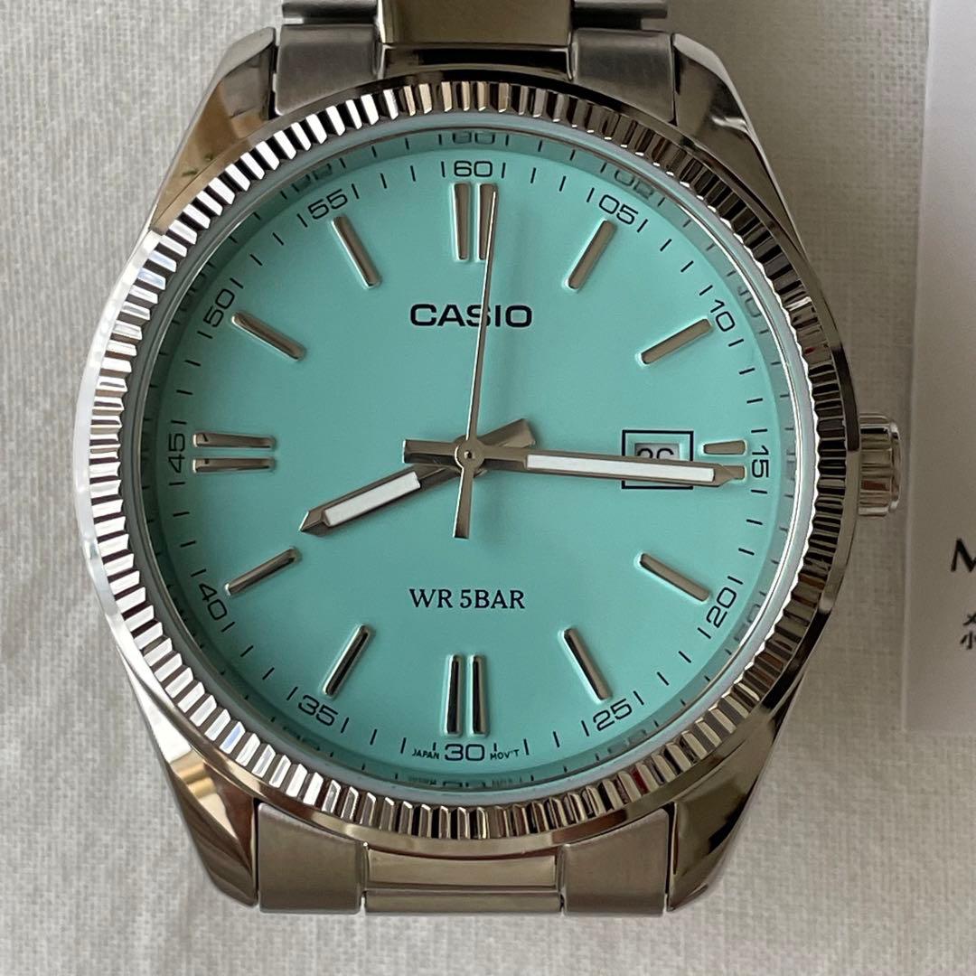 極美品 CASIO カシオ ブルー MTP-1302D-2A2JF ターコイズ - メルカリ