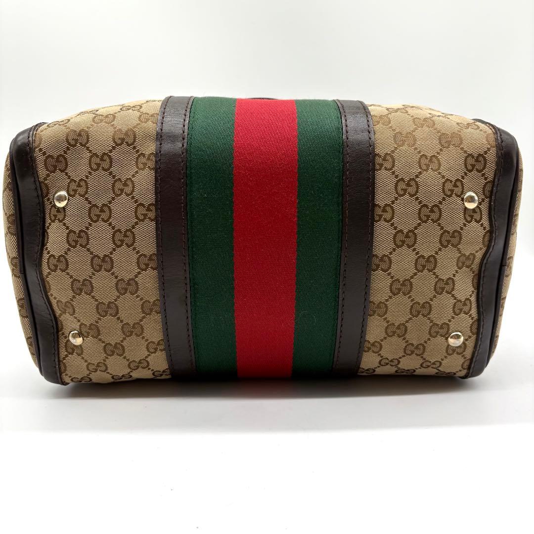 極美品】GUCCI ボストンバッグ 2way GGキャンバス シェリーライン