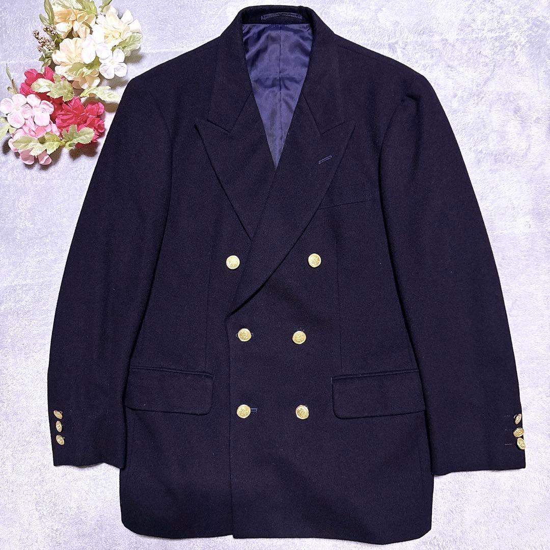 【未使用級】J.PRESS 紺ブレ ダブル 金ボタン 6つボタン メンズ L J.PRESS YORK STREET ジャケット テーラードジャケット 「UNISEX