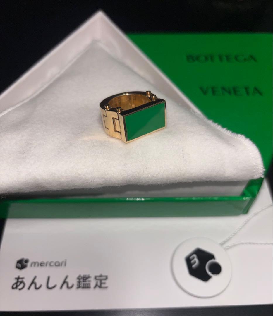 【渋谷龍太着用】BOTTEGA VENETA グリーンリング 9号 渋谷龍太 ⚫︎ TOM WOOD ⚫︎ Mesh Ring ⚫︎ ¥67,000