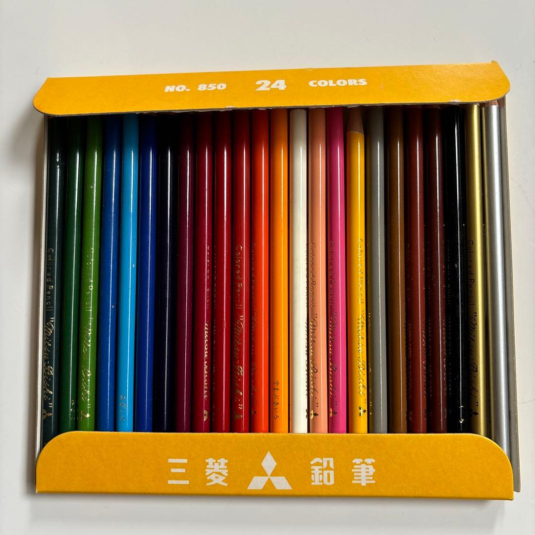 昭和レトロ✴︎三菱 色鉛筆 No. 850 24色・未使用✴︎ - メルカリ
