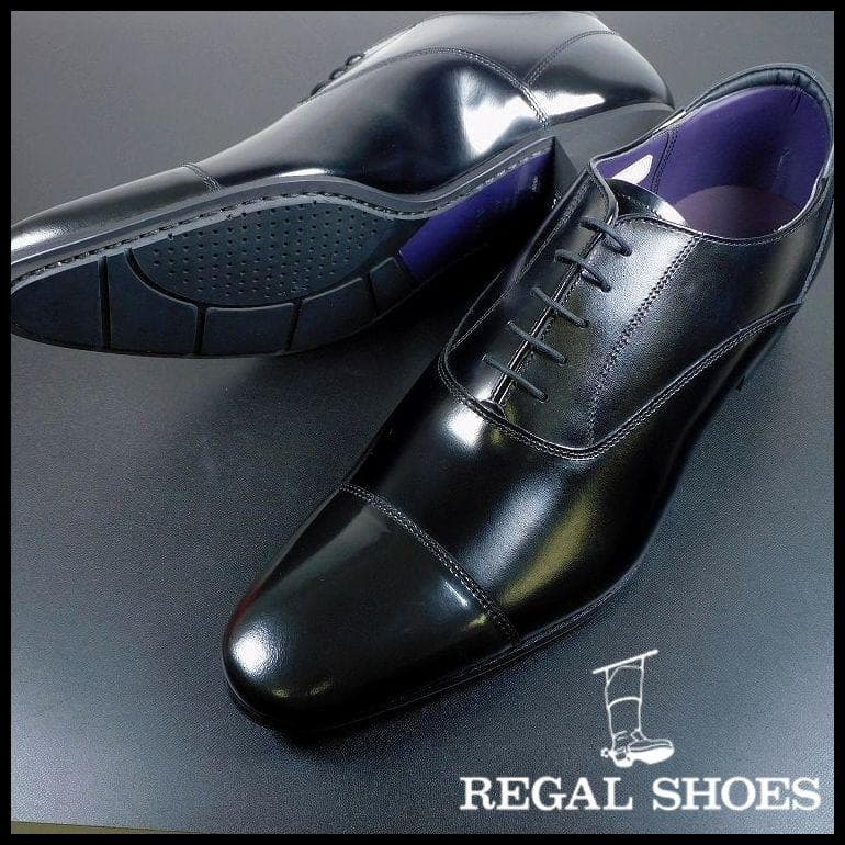 新品訳有 REGAL リーガル 26.5cm 黒 内羽根ストレートチップ メンズ