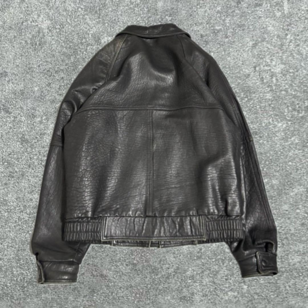 90s Leather Jacket ブラックレザージャケット A-2 着画あり - メルカリ