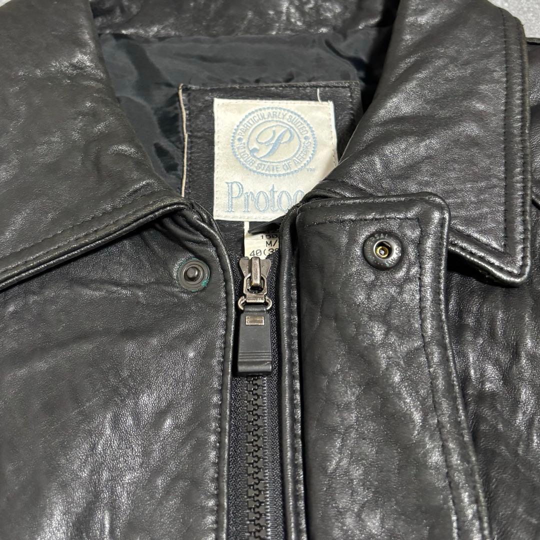 90s Leather Jacket ブラックレザージャケット A-2 着画あり - メルカリ