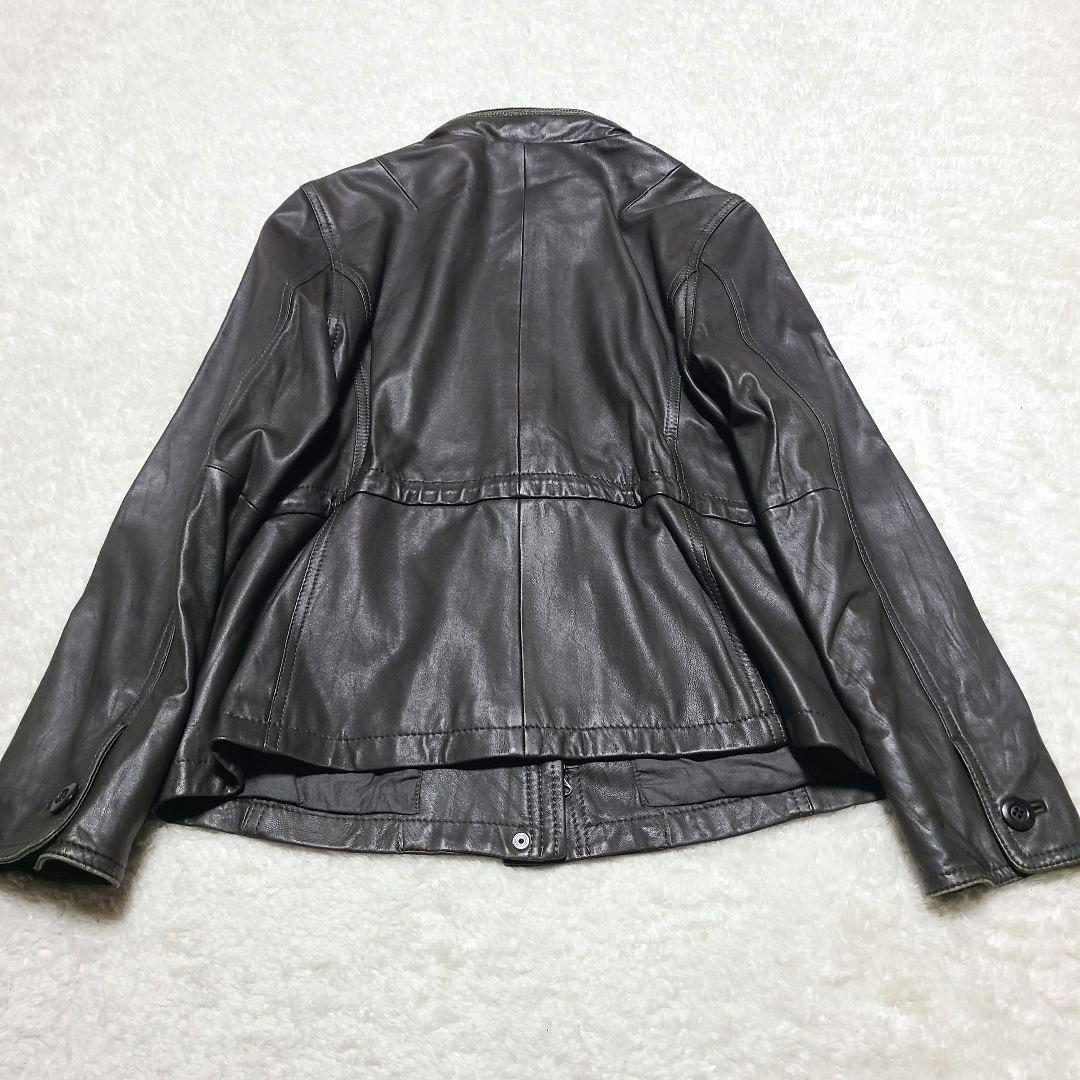 大きいサイズ】近年 23区 羊革 ライダースジャケット シングル