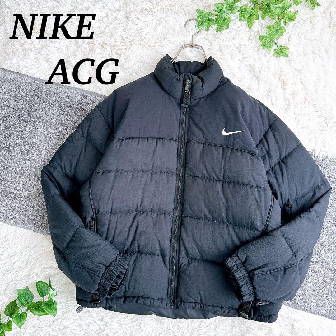 入手困難 オールド NIKE ACG ダウンジャケット 刺繍ロゴ ブラック L