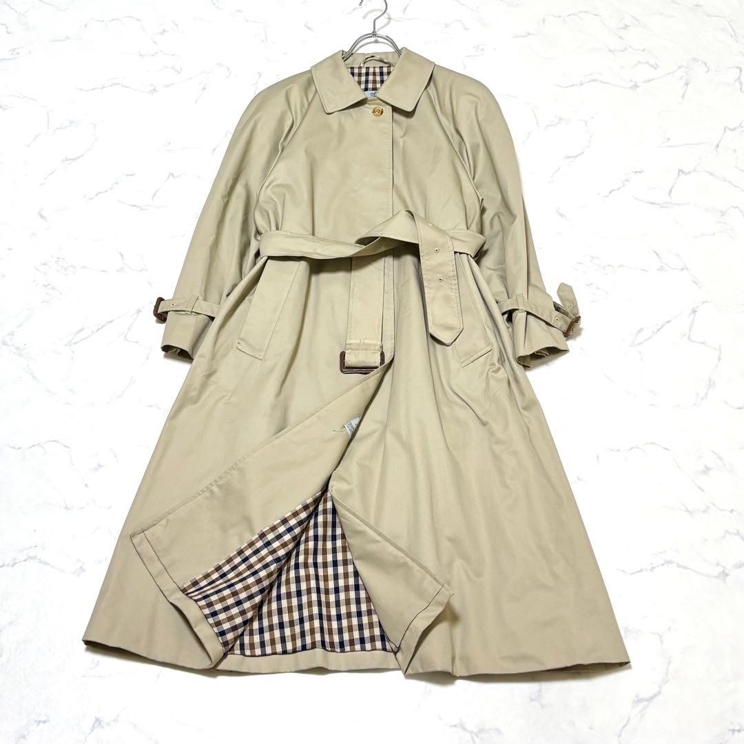 【美品】 アクアスキュータム トレンチコート ラグランスリーブ ロング丈 Aquascutum（アクアスキュータム） トレンチコート トレンチ コート