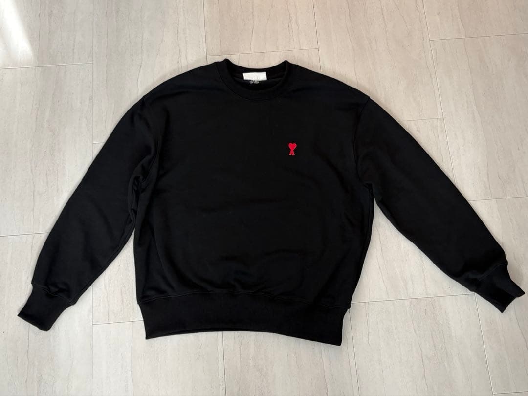 ami paris アミパリス　スウェット　ボクシーフィットブラック　XLサイズ AMI Alexandre Mattiussi トレーナー スウェット 「AMI PARIS」アミ