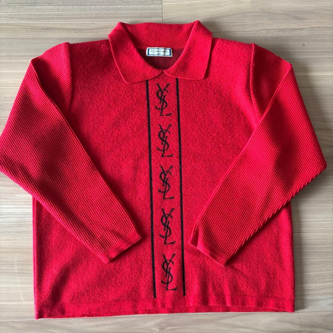 イブサンローラン　 Yves Saint Laurent レッドポロニットM 赤 サンローラン ( #SaintLaurent )が2026冬メンズコレクションを発表
