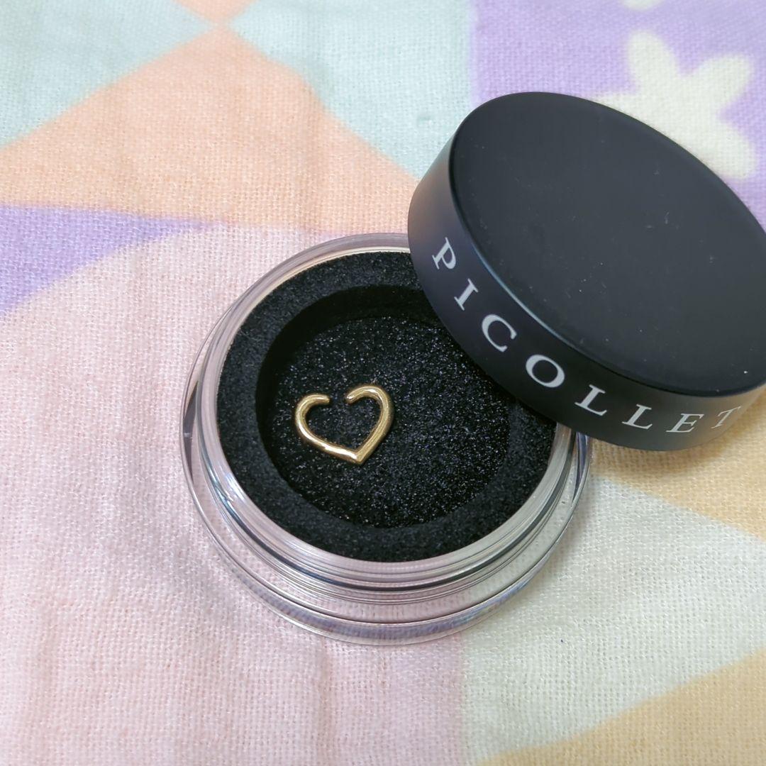 PICOLLET ピコレ k18 ハートピアス　16ゲージ 18金 プラチナ ルビー&ダイヤモンドかわいいハート軟骨ピアス・ボディ