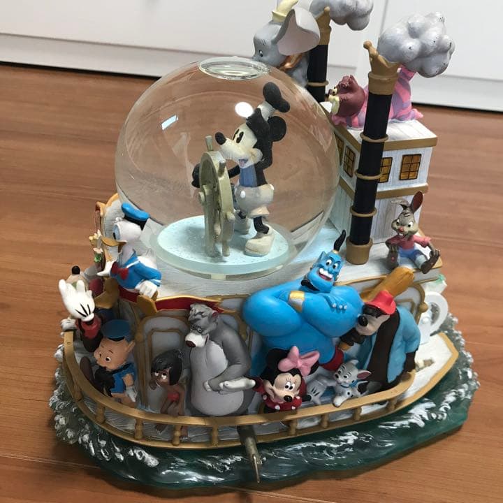 Disney ディズニー ミッキー 75周年記念 スノードーム オルゴール 船