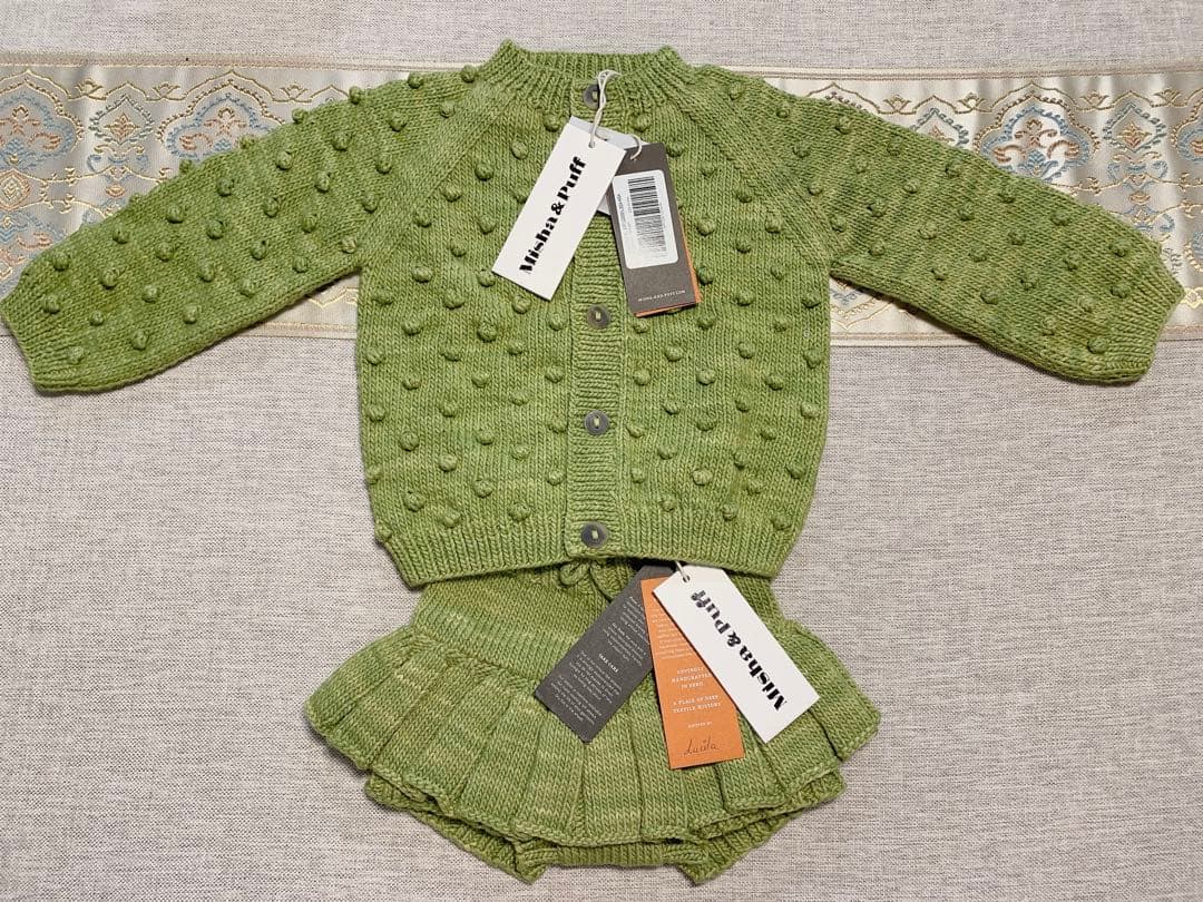 タグ付きベビー服Misha & Puff グリーン カーディガンとスカートセット Misha and Puff Sprig Meadow Motley Cardigan – Ladida