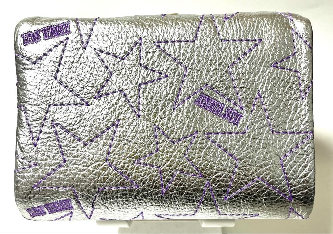みらい様】ANNA SUI 財布 二つ折り シルバー 銀 がま口 星 スター
