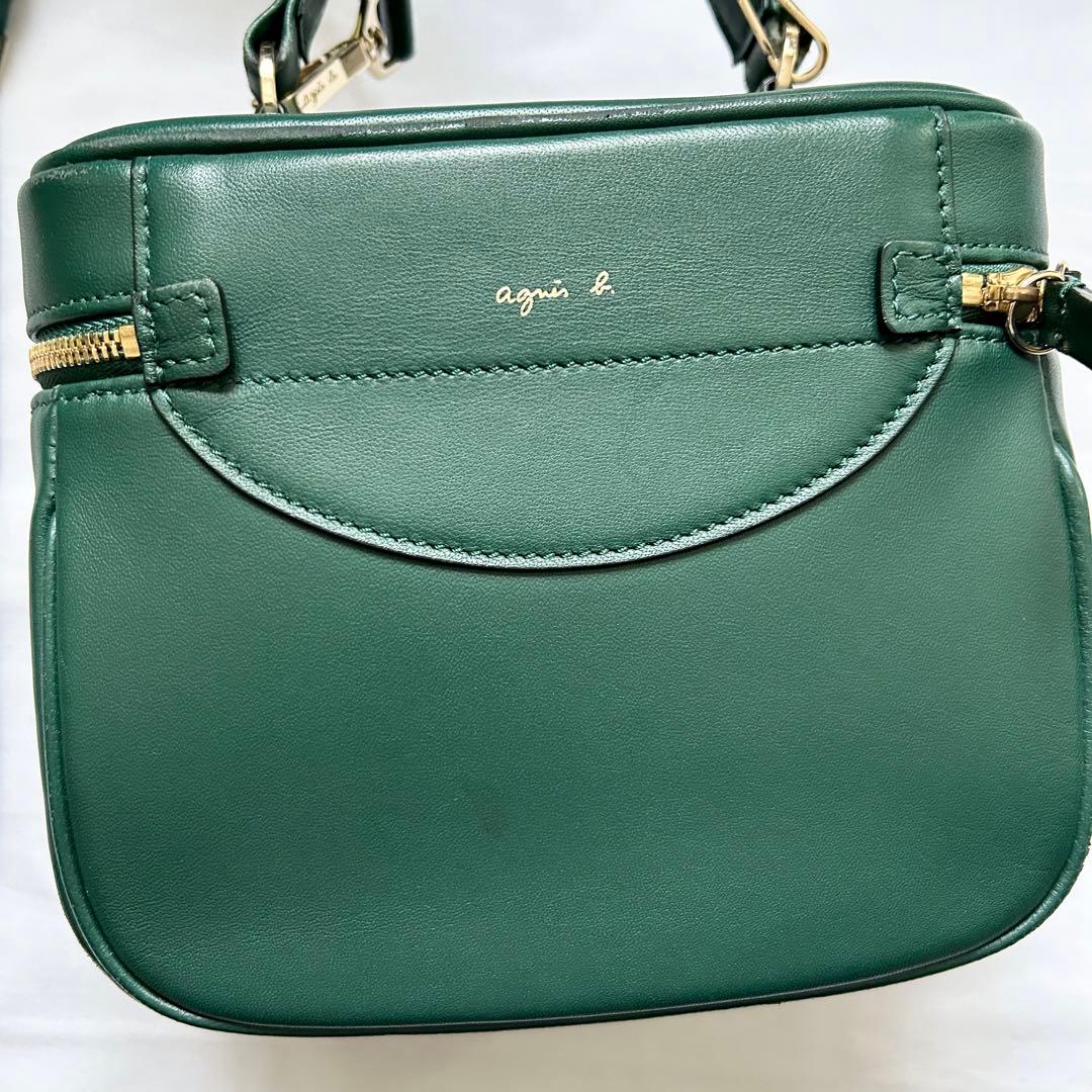 ✨激レア✨2way アニエスベー ショルダーバッグ グリーン レザー 本革