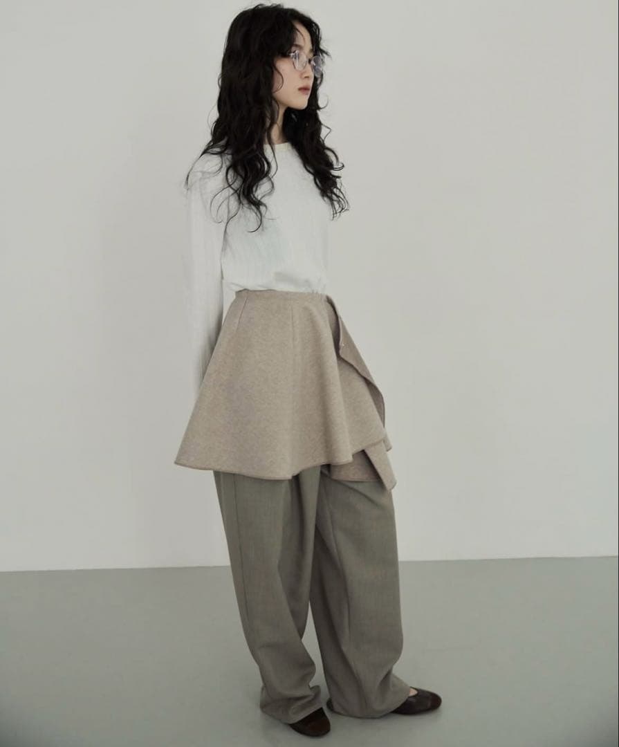美品明日発送可 タグ付き今季新作meer LAYERED WRAP SKIRT sand 美品