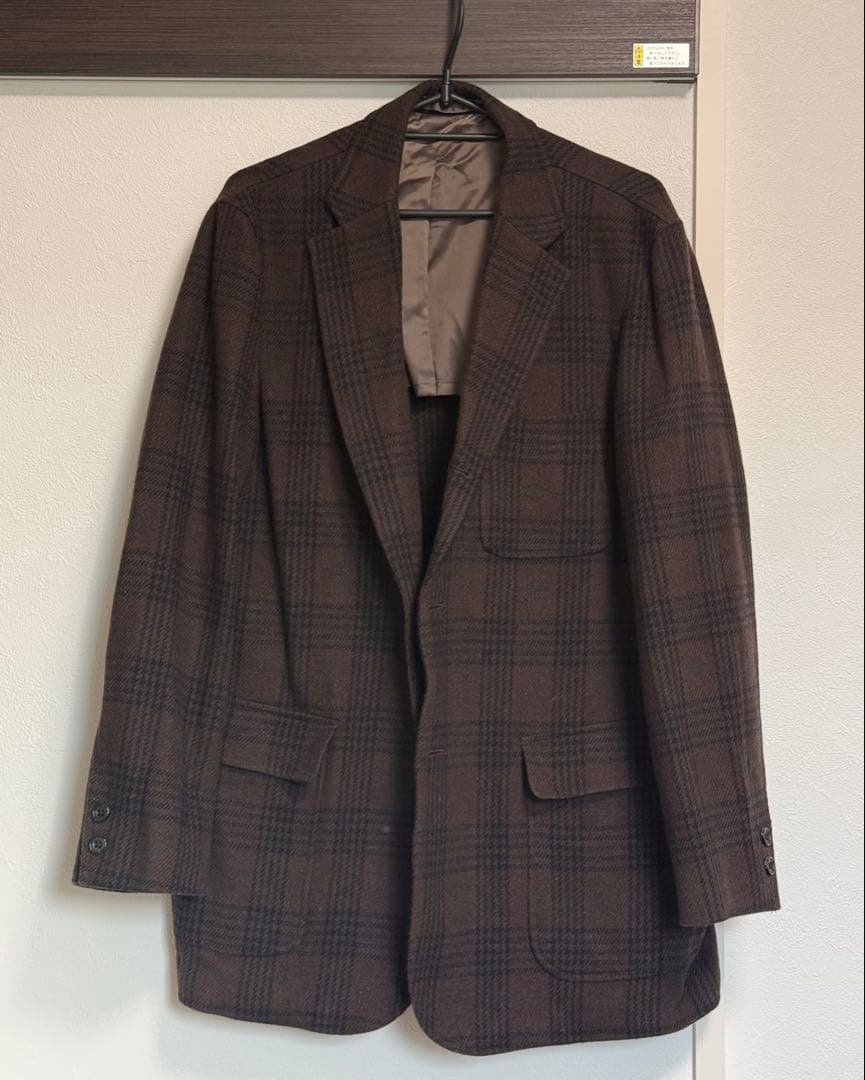 【超美品】BEAMS PLUS/3B グレンチェック ツイードジャケット 極上】ハリス×ビームス S グレンチェック ハリスツイード テーラード